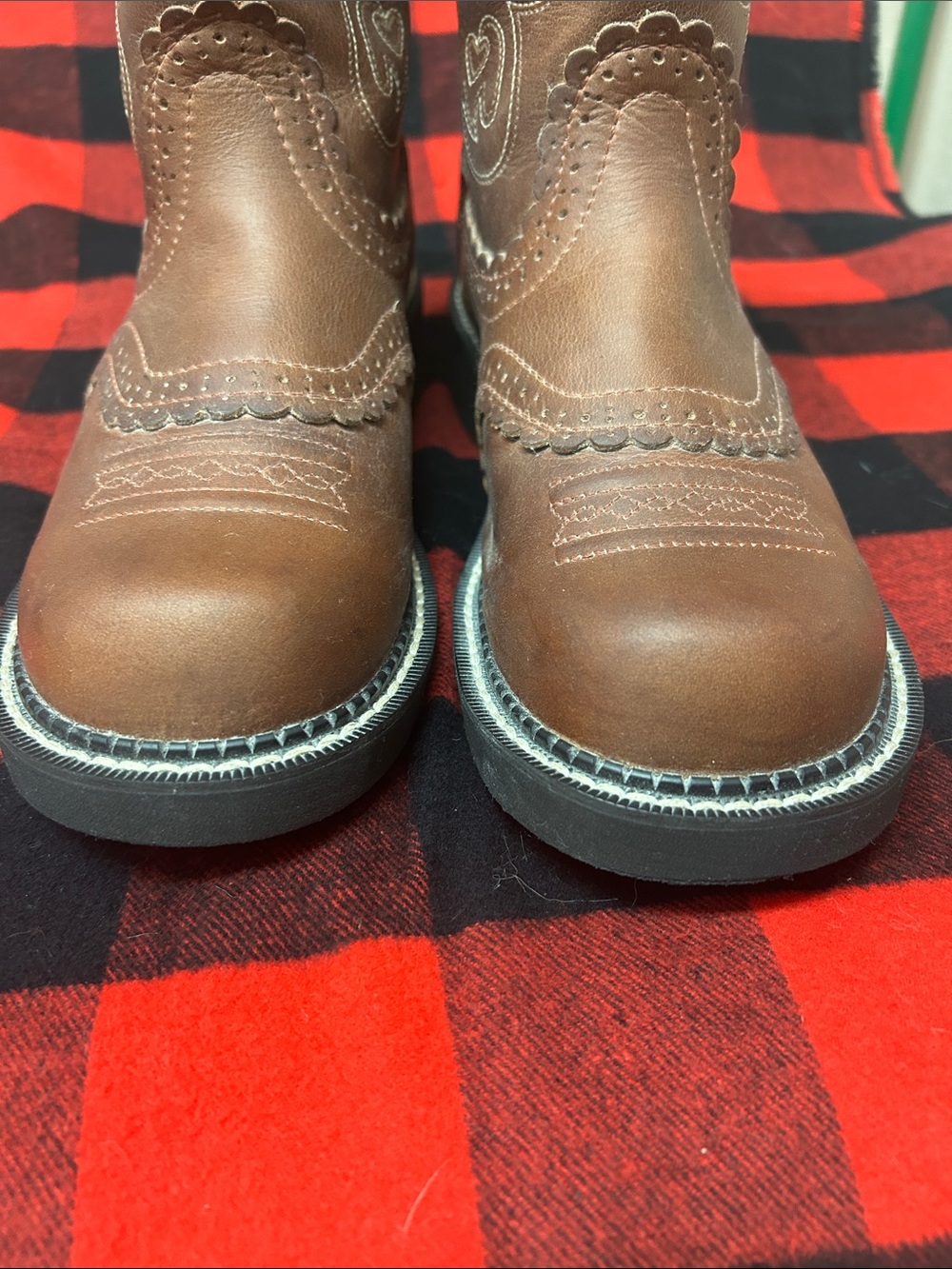 ARIAT FATBABY SADDLE BOOTS IN BROWN size 9 EUC - Picture 6 of 17